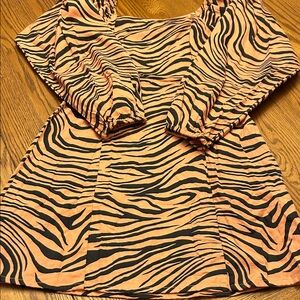 Billabong Zebra Print Dress - Black and Tan